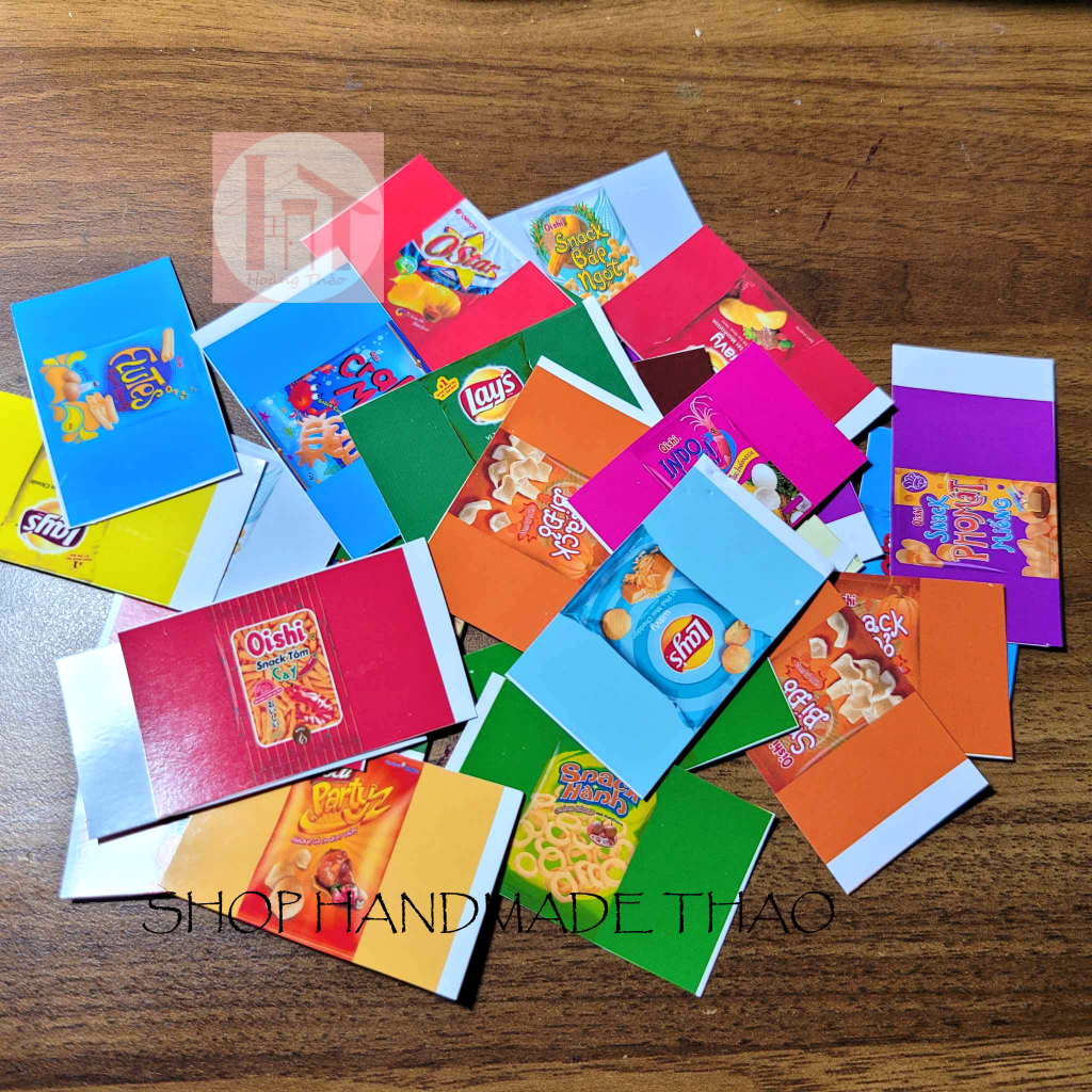 Combo 10 / 30 cái mô hình hộp bánh , sữa bằng giấy trang trí nhà búp bê