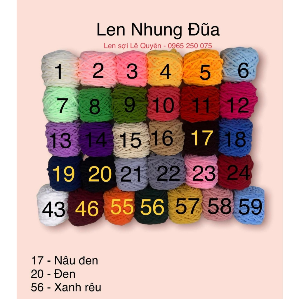 Len nhung đũa - Len bông sữa