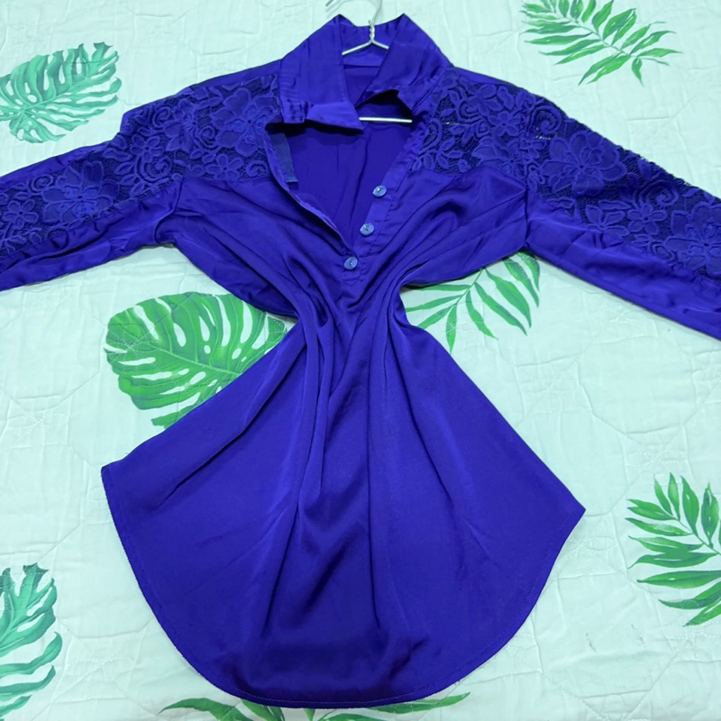 Áo sơ mi tay lỡ phối ren sang trọng , chất thun đẹp, áo trung niên