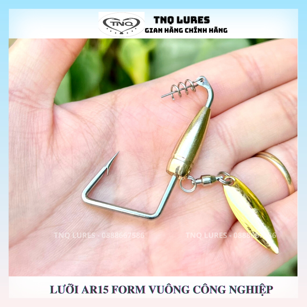 Lưỡi AR15 câu mồi mềm form vuông TNQ LURES TOÁN NHÀ QUÊ