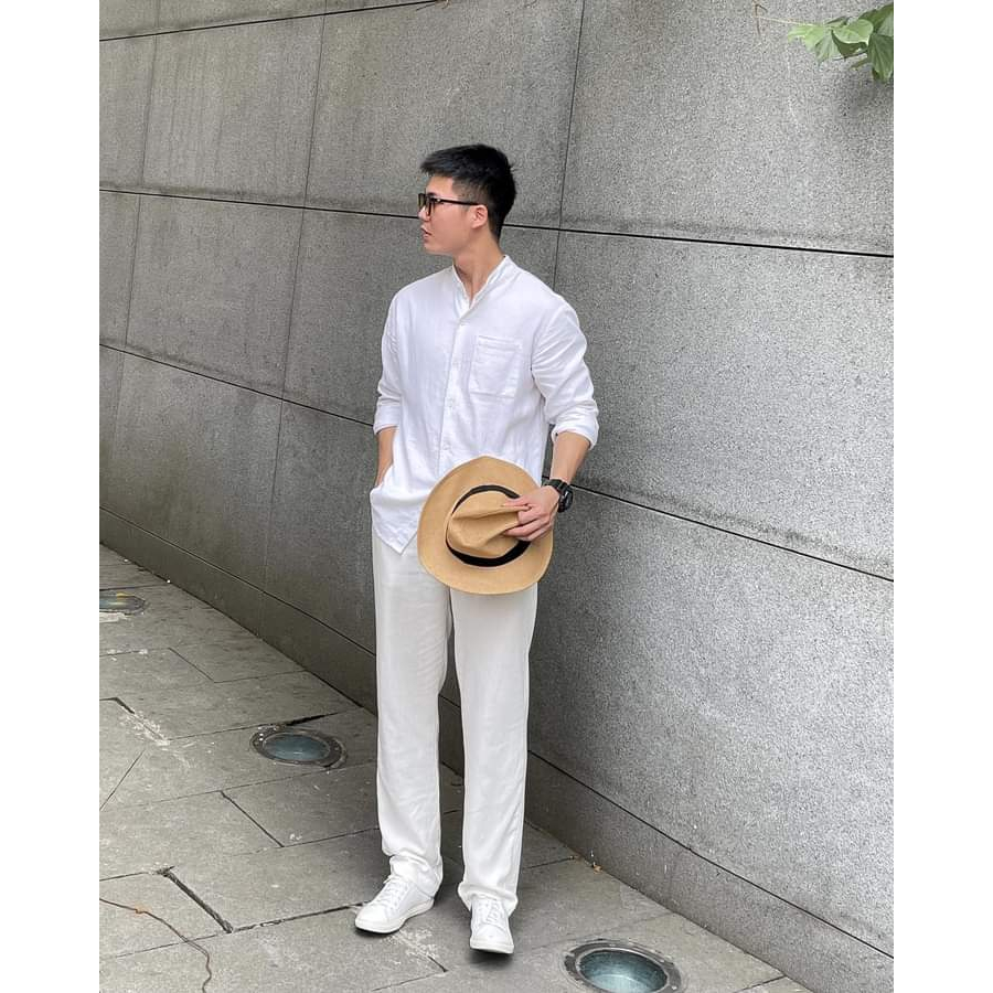 Áo đũi nam BIGSIZE  dài tay cổ trụ