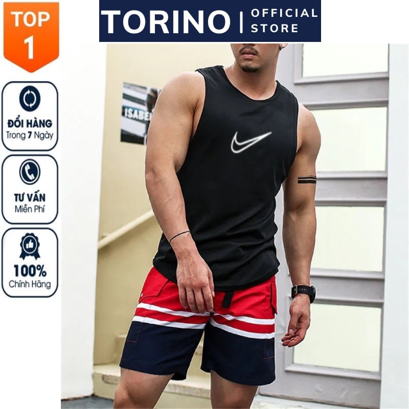 Áo ba lỗ gym nam 𝐍𝐈.𝐊𝐄 chất vải Cotton Thái co giãn 4 chiều, lỗ nhỏ thoáng khí, thấm hút mồ hôi tốt