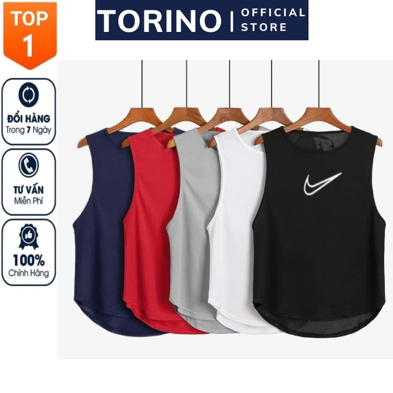 Áo ba lỗ gym nam 𝐍𝐈.𝐊𝐄 chất vải Cotton Thái co giãn 4 chiều, lỗ nhỏ thoáng khí, thấm hút mồ hôi tốt