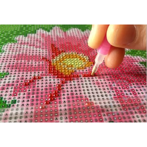 Tranh đính đá cá chép hoa sen mẫu mới