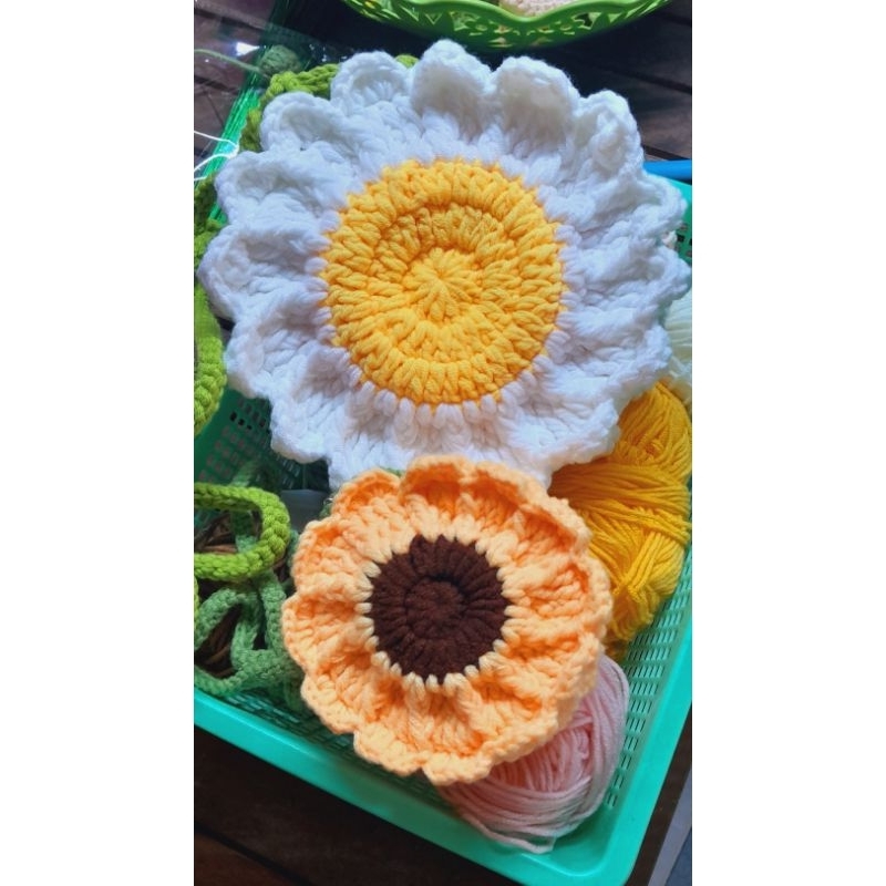 Túi đeo chéo HOA CÚC, HƯỚNG DƯƠNG bằng len, quà tặng xinh xắn