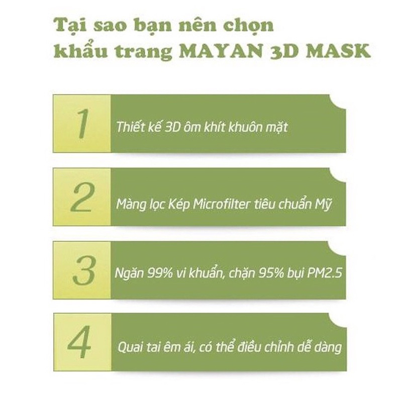 Khẩu Trang Người Lớn Chống Khói Bụi Và Ngăn Vi Khuẩn Mayan 3D Mask Medi