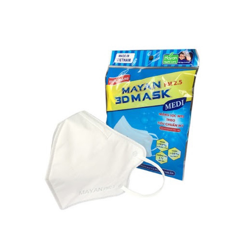Khẩu Trang Người Lớn Chống Khói Bụi Và Ngăn Vi Khuẩn Mayan 3D Mask Medi
