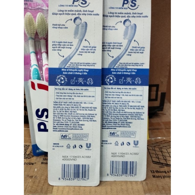 Bàn chải đánh răng P/S bộ 3 cây