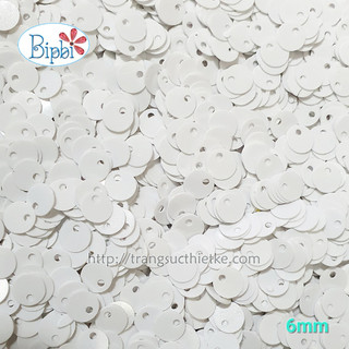 Sequin trắng kim sa treo 6mm đính kết váy áo thủ công