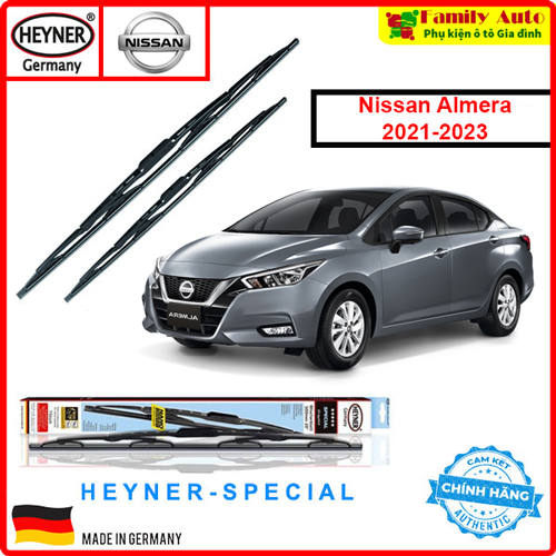 GẠT MƯA Xe Ô tô Nissan Almera 2021-2023 CHÍNH HÃNG ĐỨC Heyner Special Xương cứng Combo size 35cm / 65cm Sạch - Bền - Êm