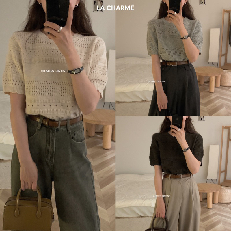 Áo Mongtoghi cộc cổ sóng 0581 I MISS
