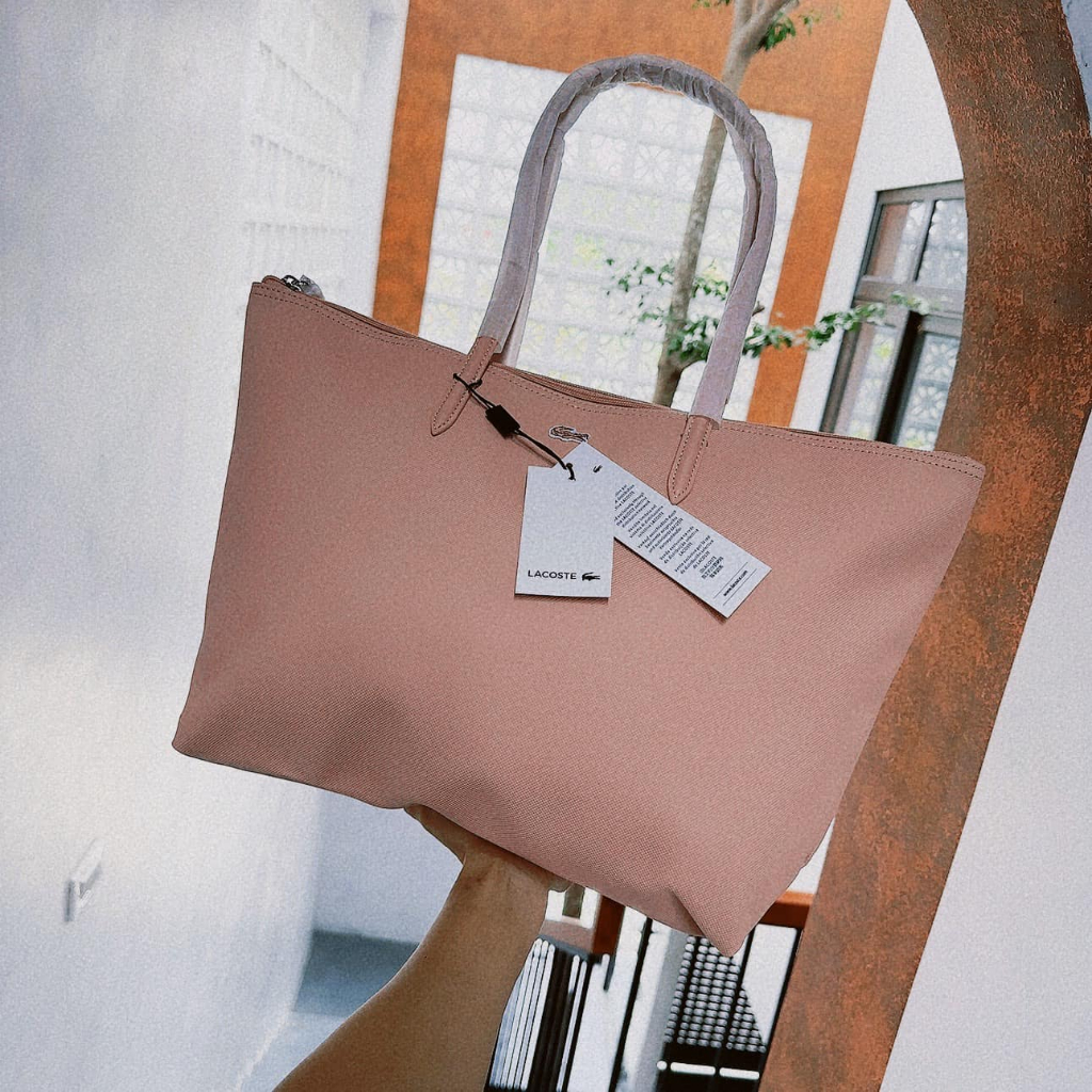 Túi Lacoste Women's L.12.12 Concept Zip Tote Bag - Màu hồng rose