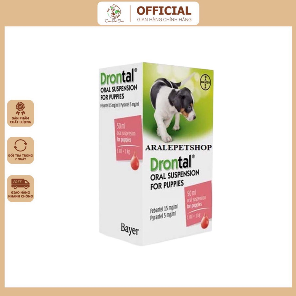 Hỗ trợ tiêu giun cho chó Dron-tal 50ml