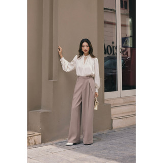 Áo sơ mi lụa cổ V HUONG BOUTIQUE BSSM23