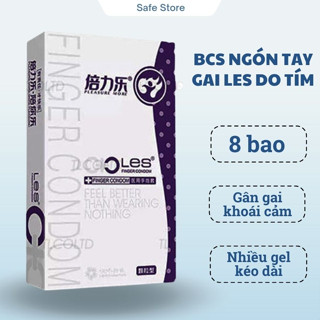  Bao cao su ngón tay LES DO tím bao cao su gai bcs ngón tay gân gai 