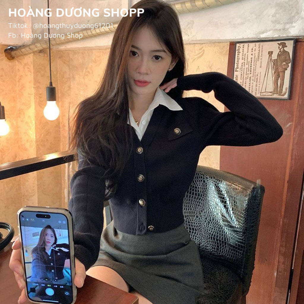 Áo Polo Dệt Kim Tay Dài Phong Cách Hàn Quốc, Áo Polo Cổ Trắng Dáng Ôm Eo Thời Trang Hè Thu Cho Nữ 2023