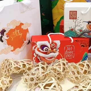 Rọ heo đựng bánh trung thu hình con lợn, giỏ heo Tinh Hoa Việt