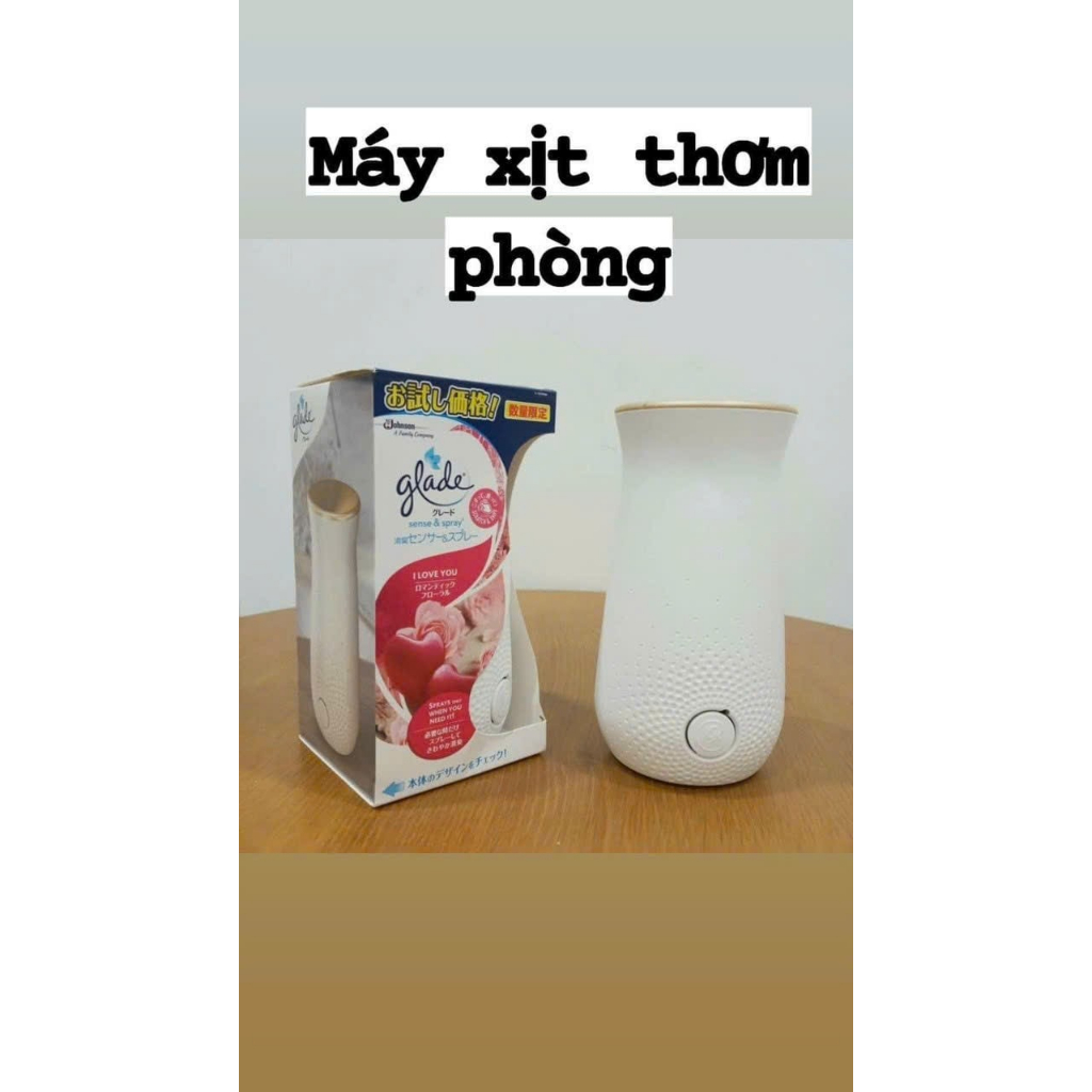 Máy Xịt Thơm Phòng Tự Động GLADE Nhật Bản 1 set gồm máy, pin, lõi tinh dầu