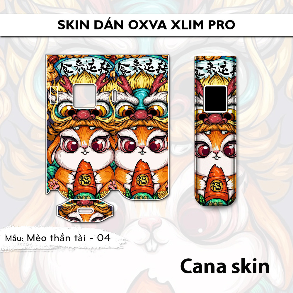 Miếng dán skin cana in hình mèo thần tài dành cho Xlim Pro / Rill X / xlim V1 / Xlim V2 / xlim SE / favostix / feelin...
