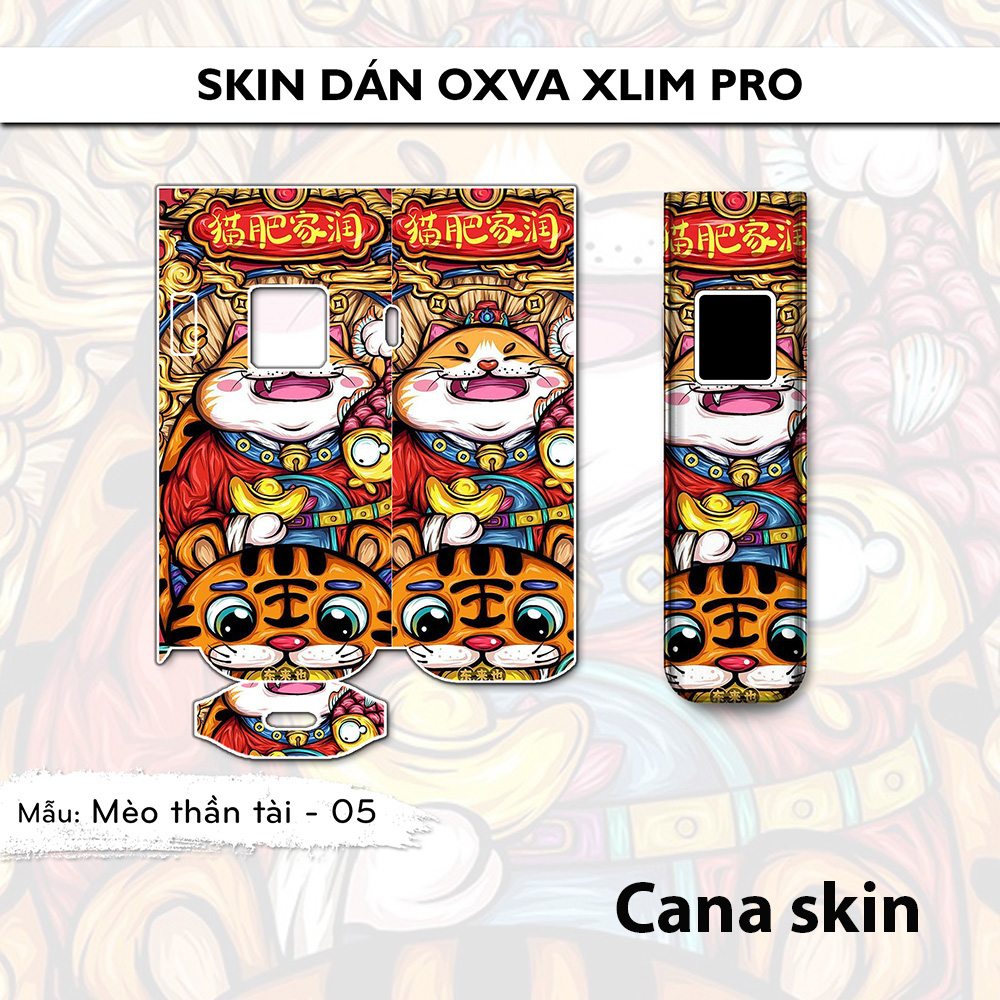Miếng dán skin cana in hình mèo thần tài dành cho Xlim Pro / Rill X / xlim V1 / Xlim V2 / xlim SE / favostix / feelin...
