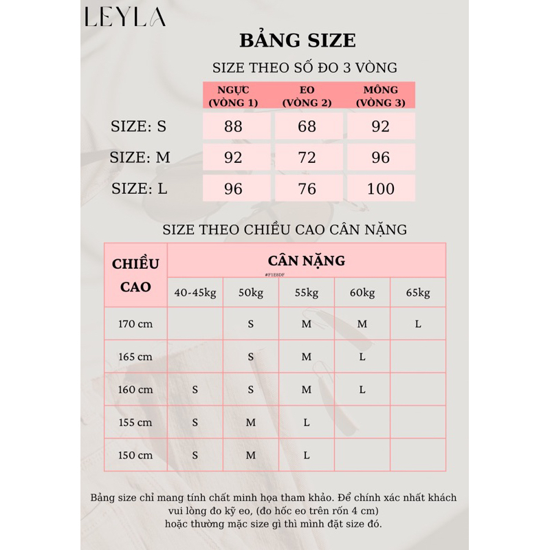 Set thiết kế phong cách tiểu thư tao nhã nhà LEYLA