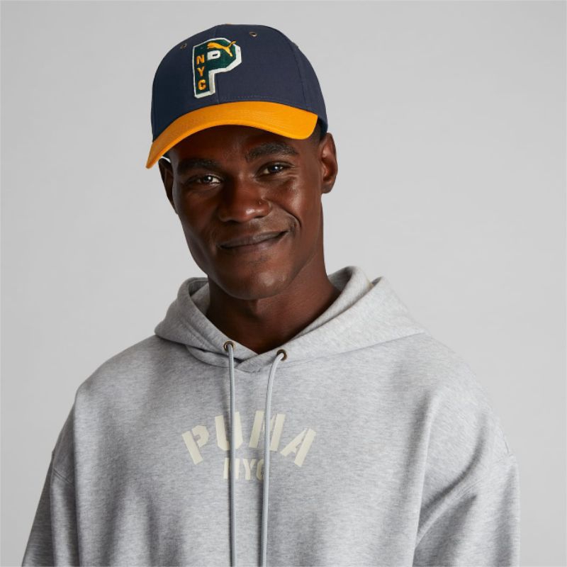 NÓN LƯỠI TRAI  PU MA GOLD, chất kaki viền chỉ ánh kim xịn xò, free size, phom cứng cáp, vải cotton Hàn cao cấp