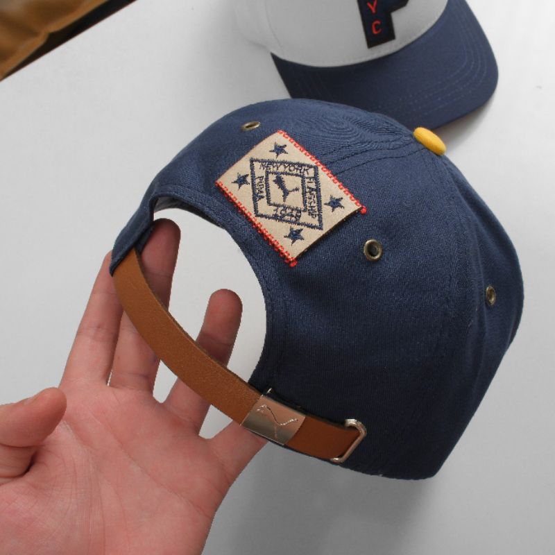 NÓN LƯỠI TRAI  PU MA GOLD, chất kaki viền chỉ ánh kim xịn xò, free size, phom cứng cáp, vải cotton Hàn cao cấp