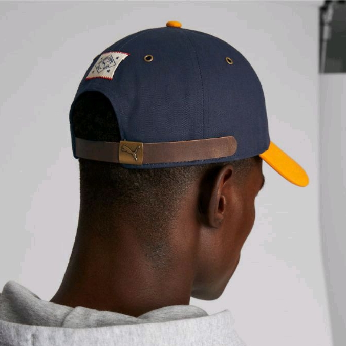 NÓN LƯỠI TRAI  PU MA GOLD, chất kaki viền chỉ ánh kim xịn xò, free size, phom cứng cáp, vải cotton Hàn cao cấp