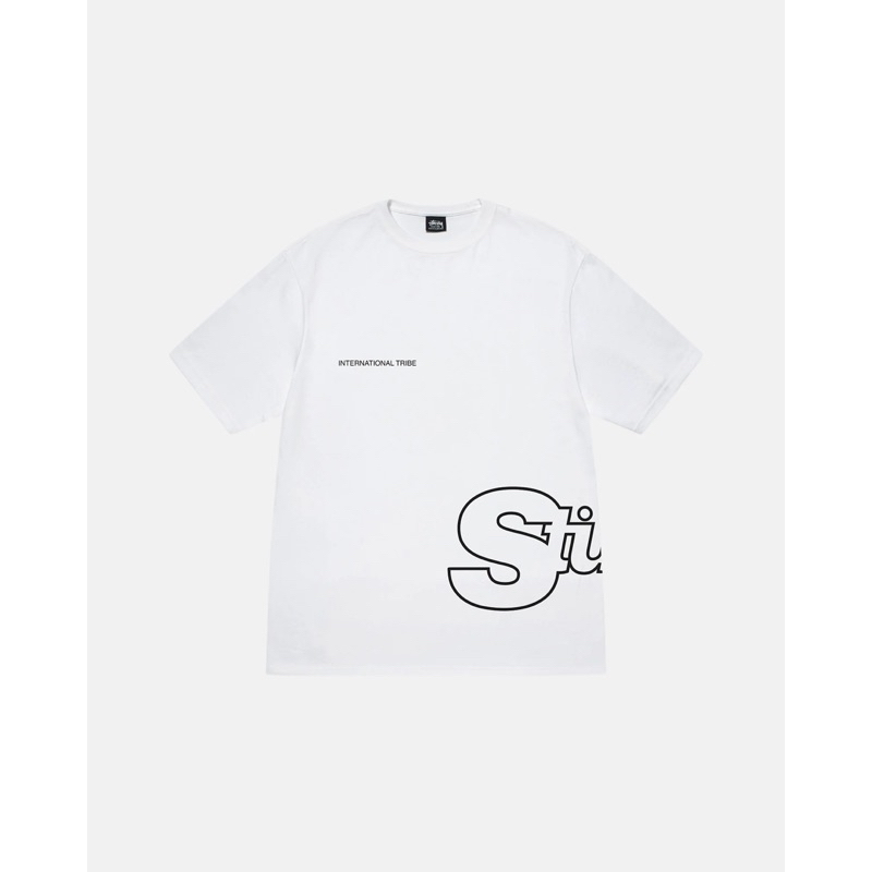CHÍNH HÃNG - ÁO STUSSY INTERNATIONAL T-SHIRT - ÁO THUN CỔ TRÒN TAY LỠ MÀU TRẮNG