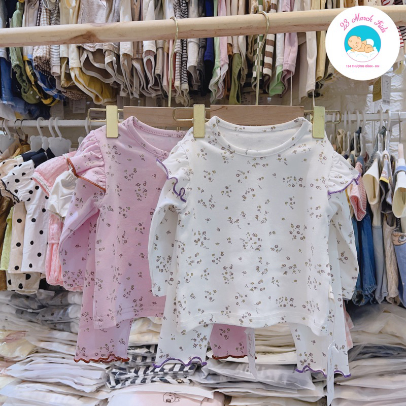 Bộ đồ hoa nhí tay viền bèo style Hàn hàng QC cao cấp cho bé