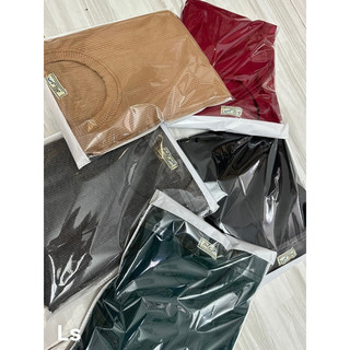 đầm tay ngắn dáng dài thun gân trơn basic ls