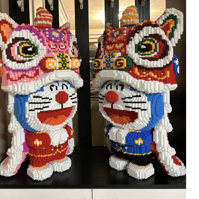 Lego Doremon lân 55cm Bộ đồ chơi mô hình lắp ghép Doremon Lân trang trí trưng bày nhà cửa, quà tặng sinh nhật cỡ lớn