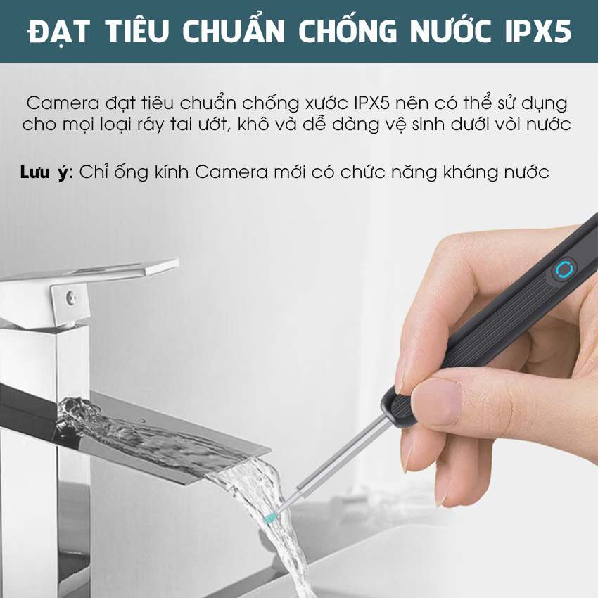 Dụng cụ lấy ráy tai có gắn camera nội soi đa năng JUSUKE hình ảnh sắc nét bảo hành 12 tháng