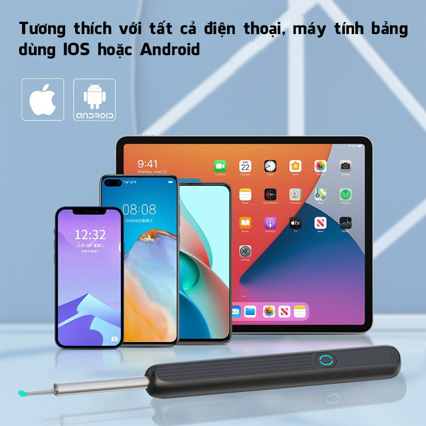 Dụng cụ lấy ráy tai có gắn camera nội soi đa năng JUSUKE hình ảnh sắc nét bảo hành 12 tháng
