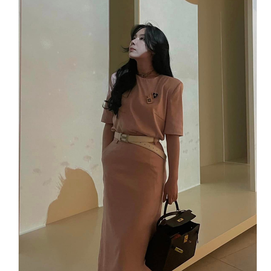 Set Áo Đôn Vai Chân Váy Dài Nhiều Màu Eclipse Clothing Công Sở Thanh Lịch Du Lịch Dạo Phố