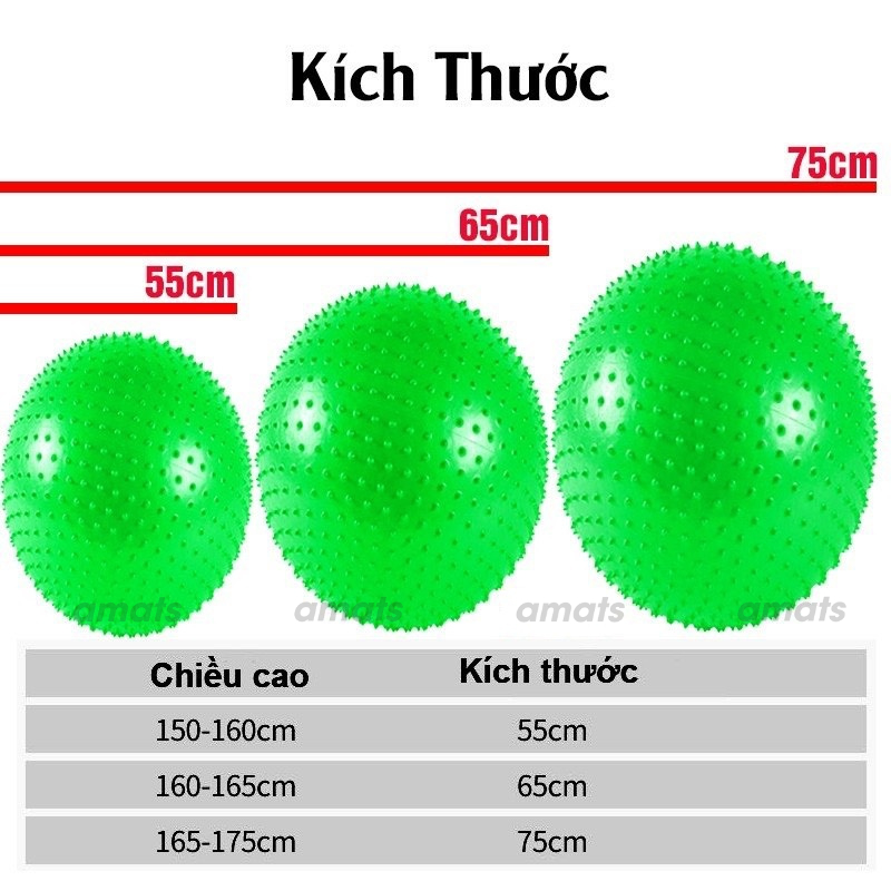 Bóng tập Gym,Yoga Gai 75cm Cao Cấp Dày 2mm Chống Nổ
