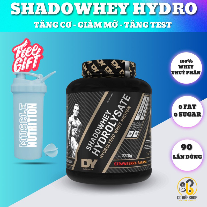 SHADOWHEY HYDROLYSATE - WHEY THUỶ PHÂN 100% HYDROLYZED-SIÊU TINH KHIẾT-HẤP THỤ SIÊU NHANH - HỘP 2.27KG