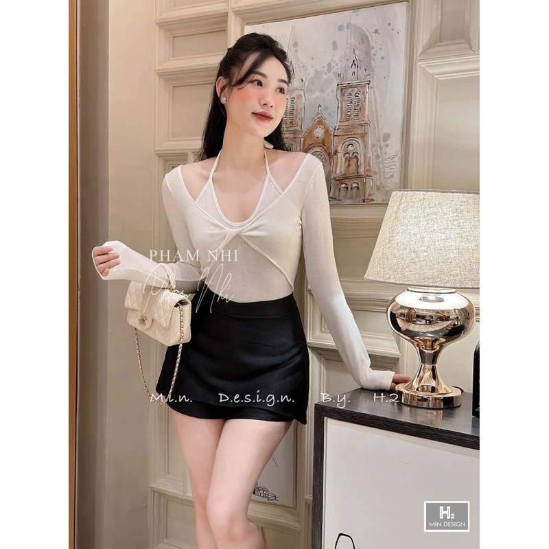 Áo thun cổ yếm ôm body sexxy,dài tay