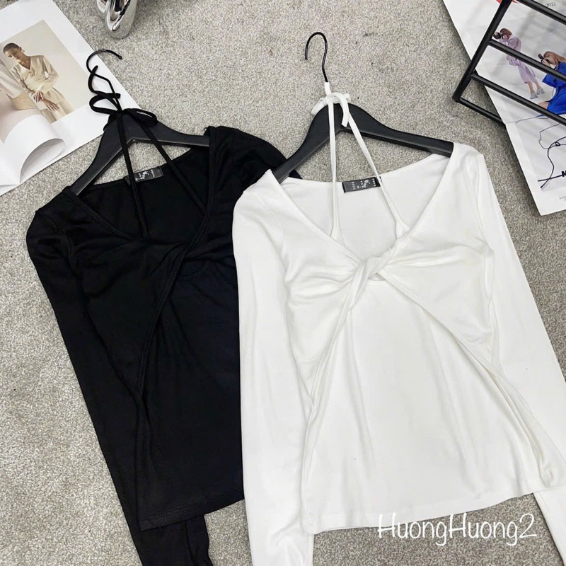 Áo thun cổ yếm ôm body sexxy,dài tay