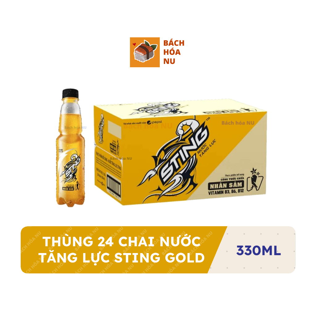 Thùng 24 chai nước tăng lực Sting gold (sting vàng) 330ml