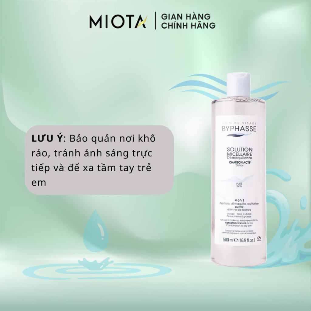 Nước tẩy trang 500ml làm sạch sâu cho da nhạy cảm Byphasse MICELLAR MAKE-UP REMOVER