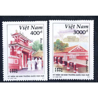 Tem sưu tập Việt Nam MS 739 Kỷ niệm 100 năm trường Quốc học Huế 1896 - 1996 ( 2 tem )