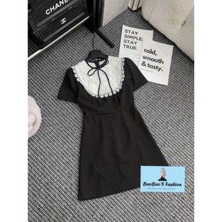 Đầm đen phối ren đính nơ siêu hot
