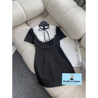 Đầm đen phối ren đính nơ siêu hot