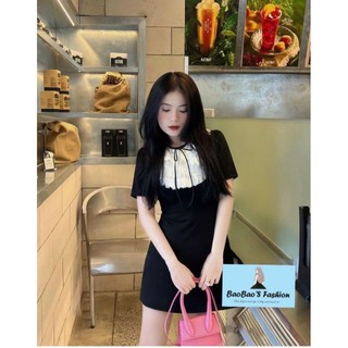 Đầm đen phối ren đính nơ siêu hot