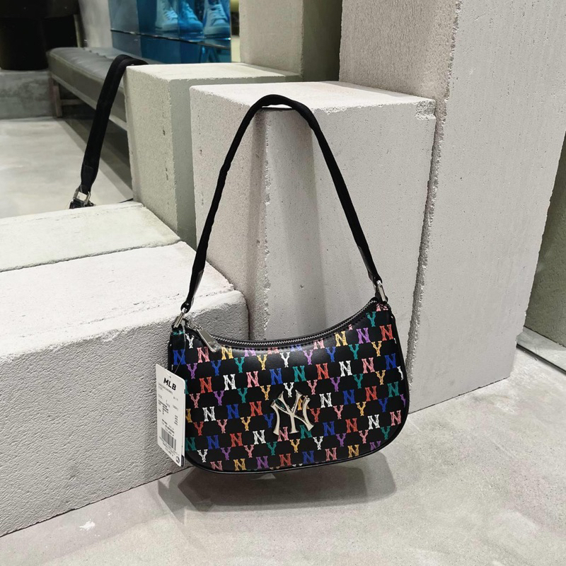 Túi kẹp nách MLB lông/ denim/ monogram có sẵn