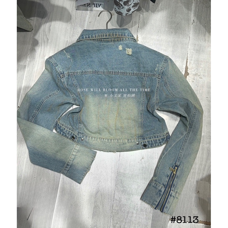 Áo khoác jeans bò túi hộp màu loang hàng QCL1