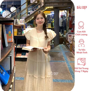 [M178] Váy đầm bầu mùa hè babydoll dáng suông dài 3 tầng điệu đà