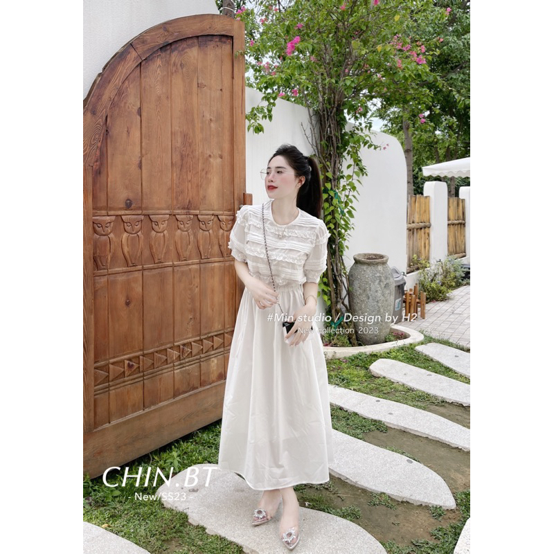 Váy Thô Tay Bồng Bèo Ngực
