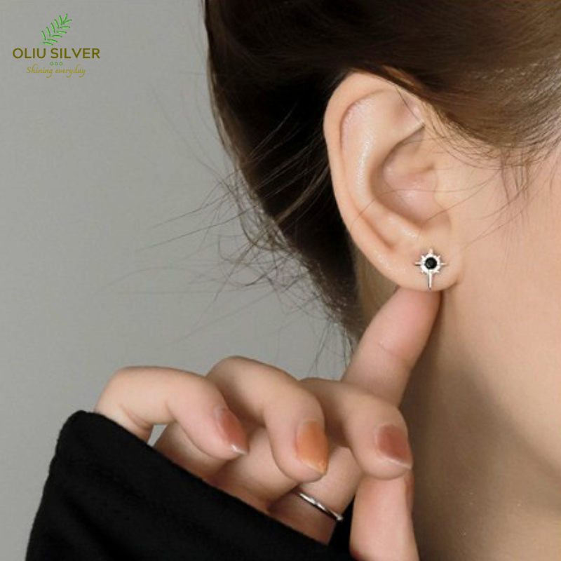 Bông Tai Bạc S925 Sao Bắc Đẩu Polaris North Star  Trẻ Trung Cá Tính | Khuyên Tai Nữ Trang Sức Bạc Thời Trang